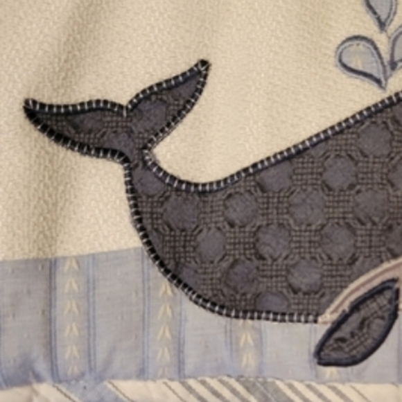 Levtex Boho Bay Blue & White Ocean - Sea Life - Whale Baby Crib Rail Guard - Picture 15 of 17